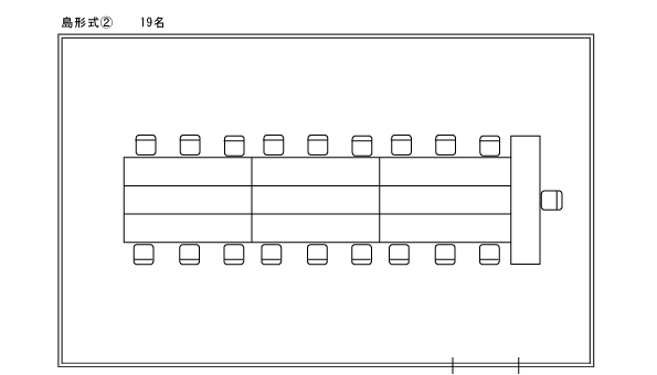 フロアレイアウト（島形式：19人）